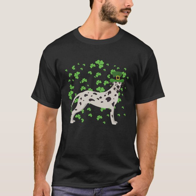 T-shirt Dalmatian Dog Leprechaun Shamrock St Patricks Day (Devant)