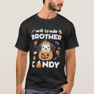 T-shirt Dalmatian Halloween Pumpkin Dogs Échange Frère Con