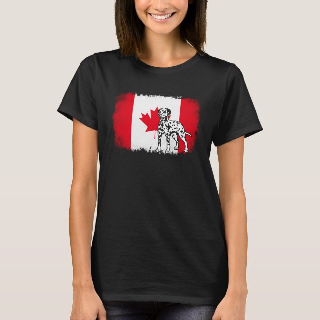 T-shirt Dalmatian vintage Canada Canadian flag dog (Devant)