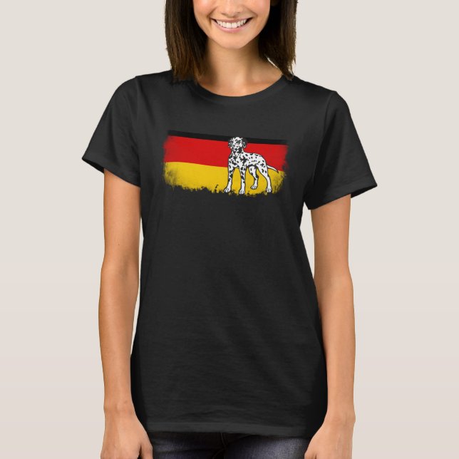 T-shirt Dalmatian vintage German Germany flag dog (Devant)