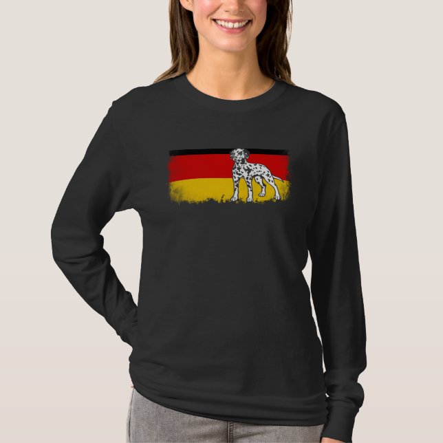 T-shirt Dalmatian vintage German Germany flag dog (Devant)