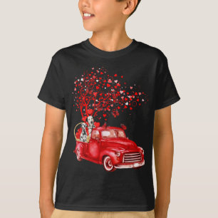 T-shirt Dalmatie équitation Camion Rouge Saint-Valentin Pa