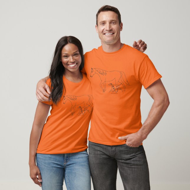 T-shirt Dalmatie et cheval (Unisexe)