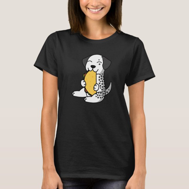 T-shirt Dalmatie Mange Un Chien Taco (Devant)