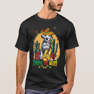 T-shirt Dalmatie Sombrero Cinco De Mayo Chien Mexicain Hom