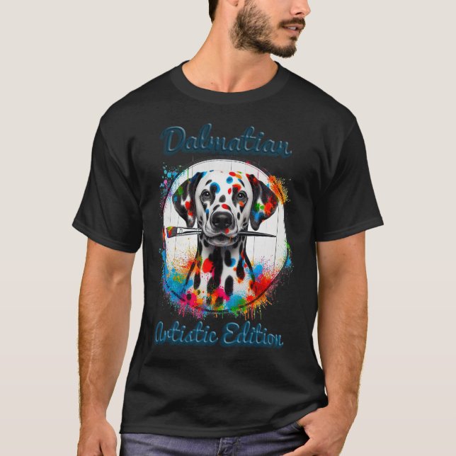 T-shirt Dalmatien Artiste Color Splash (Devant)