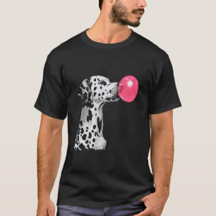 T-shirt Dalmatien Drôle de Chien qui Souffle du Bubble Gum