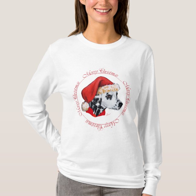 T-shirt Dalmatien Joyeux Noël (Devant)