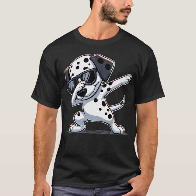 T-shirt Dalmatien qui fait le dab drôle Danse de dab de ch (Devant)