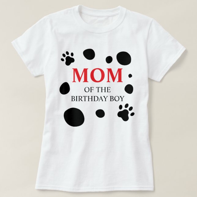 T-shirt Dalmatien Spots MOM de l'anniversaire garçon/fille (Design devant)