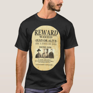 T-shirt Dalton Gang Sepia 💰 Récompense Offert RECHERCHÉ