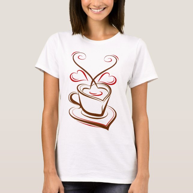 T-shirt d'amant de café (Devant)