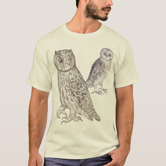 T-shirt d'amants de hibou - conception basée sur (Devant)