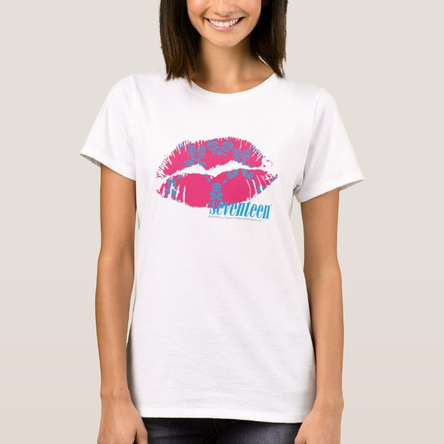 T-shirt Damask Aqua-Magenta (Devant)