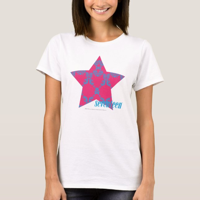 T-shirt Damask Aqua-Magenta 2 (Devant)