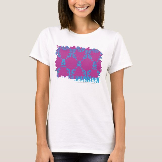 T-shirt Damask Aqua-Purple 2 (Devant)
