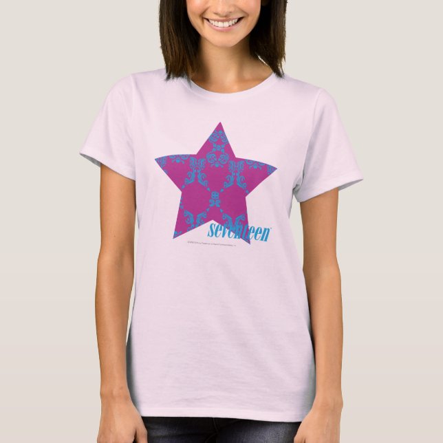 T-shirt Damask Aqua-Purple 3 (Devant)