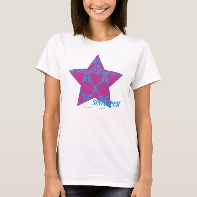 T-shirt Damask Aqua-Purple 3 (Devant)