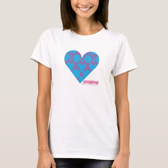 T-shirt Damask Magenta-Aqua 3 (Devant)