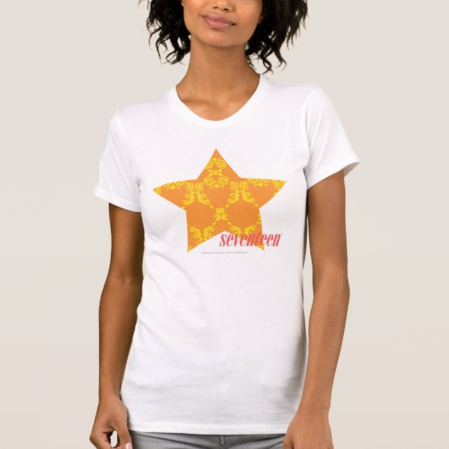 T-shirt Damassé 3 jaune-orange (Devant)