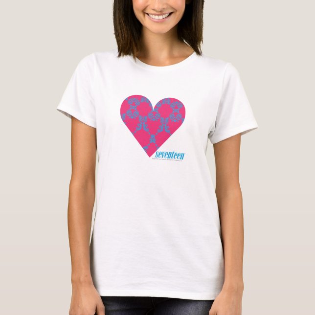 T-shirt Damassé 4 Aqua-Magenta (Devant)