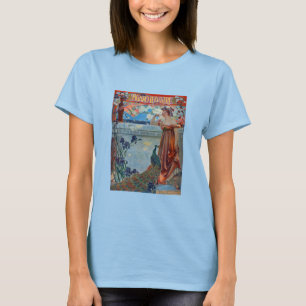 T-shirt Dame Art Nouveau avec Paon