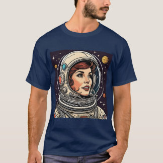 T-shirt dame astronaute vintage