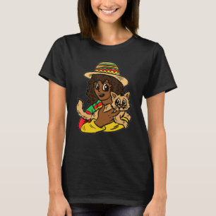 T-shirt Dame aux chats Mois de l'histoire des Noirs BLM Mé
