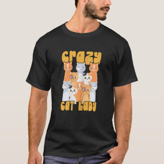 T-shirt Dame Chat Fou Kitty Chat Animal Incroyable Migno