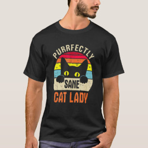 T-shirt Dame Chat Parfaitement Saine Chat Rétro Vintage