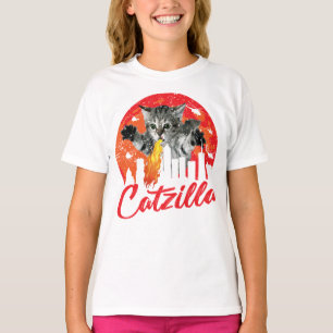 T-shirt Dame Chaton Monstre Fou Chat Félin Méchant Mignon
