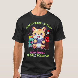 T-shirt Dame Chats Folle Qui Aime Jouer Soda Pop & Les Ann