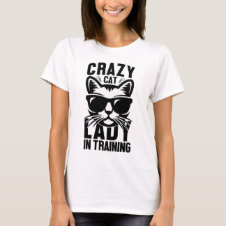 T-shirt Dame Crazy Cat En Formation
