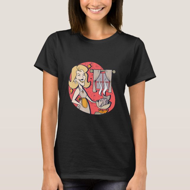 T-shirt Dame cuisinant du poisson (Devant)