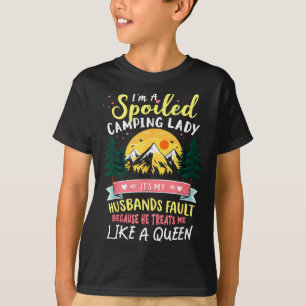 T-shirt Dame de camping gâtée femme de campeur humour glam