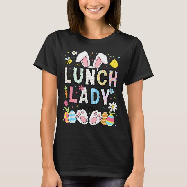 T-shirt Dame de cantine drôle de lapin Cafétéria Joyeuse j (Devant)