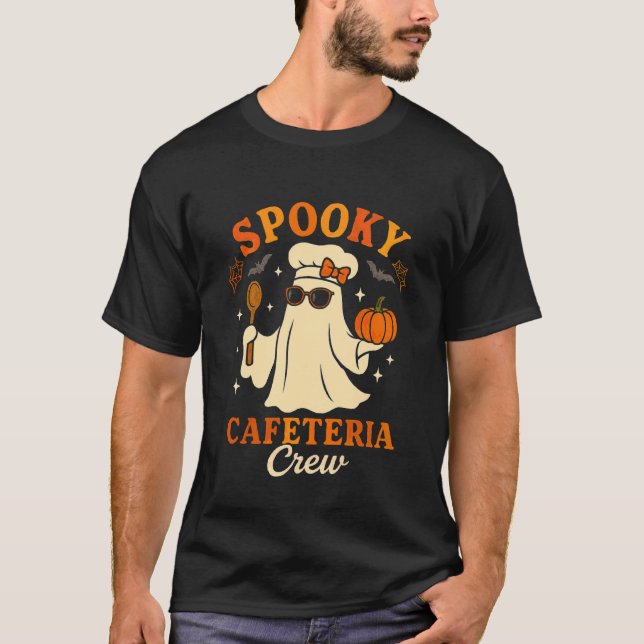 T-shirt Dame de cantine Halloween Équipe de cafétéria Ouvr (Devant)
