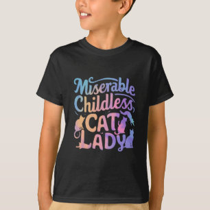T-shirt Dame de chat misérable sans enfants