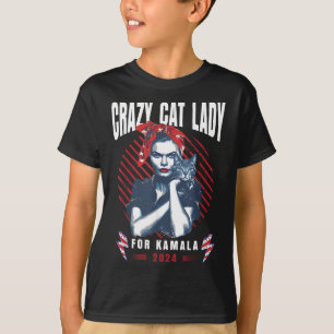 T-shirt Dame de chat pour Kamala Chat sans enfant Lady Kam