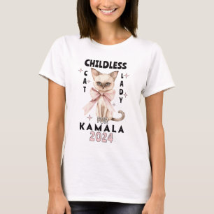 T-shirt Dame de chat sans enfant pour Kamala