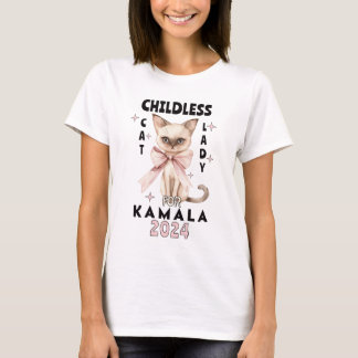 T-shirt Dame de chat sans enfant pour Kamala