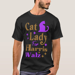 T-shirt Dame de chat sans enfant pour Kamala Harris Tim Wh
