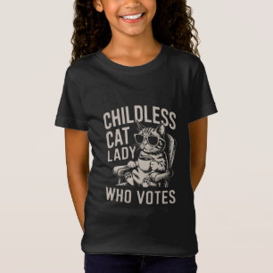 T-Shirt Dame de chat sans enfants 2024 Élection Vote Kamal