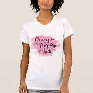 T-shirt Dame de chien fou (rose)