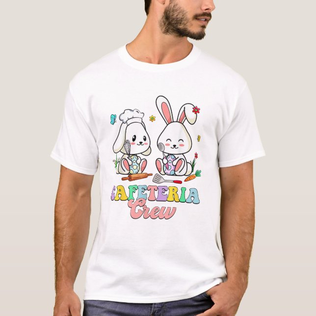 T-shirt Dame de la cafétéria de Pâques Équipage Repas Sall (Devant)