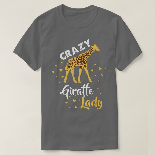 T-shirt Dame de la Girafe folle pour l'amour de la Girafe  (Design devant)