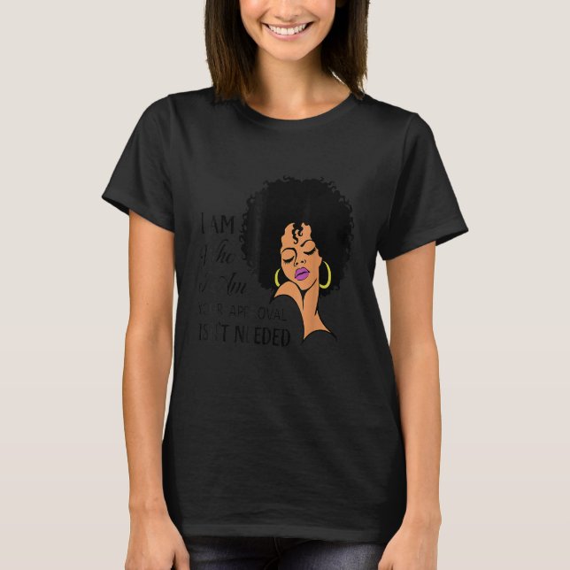 T-shirt Dame de la Reine noire Américaine Curly Afr Nature (Devant)