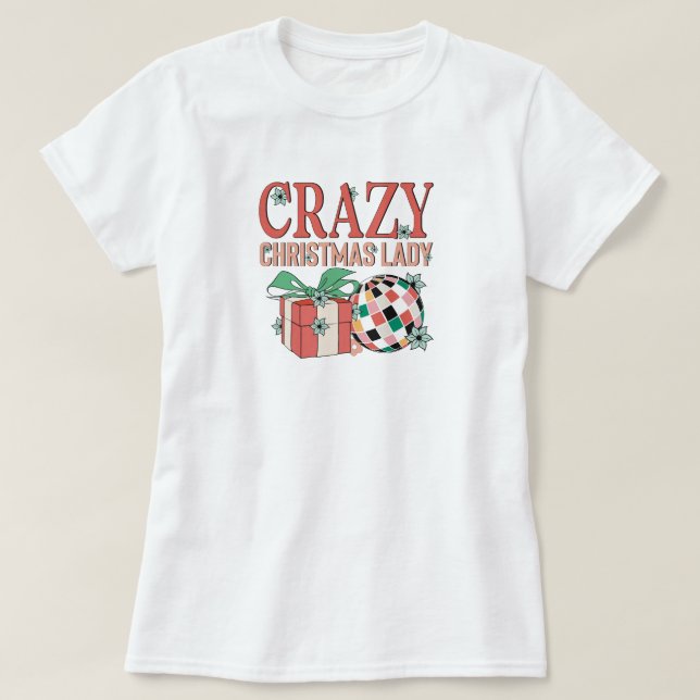 T-shirt Dame de Noël festive folle  (Design devant)