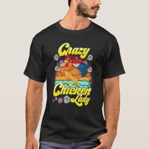 T-shirt Dame de poule folle Éleveuse de poule de basse-cou