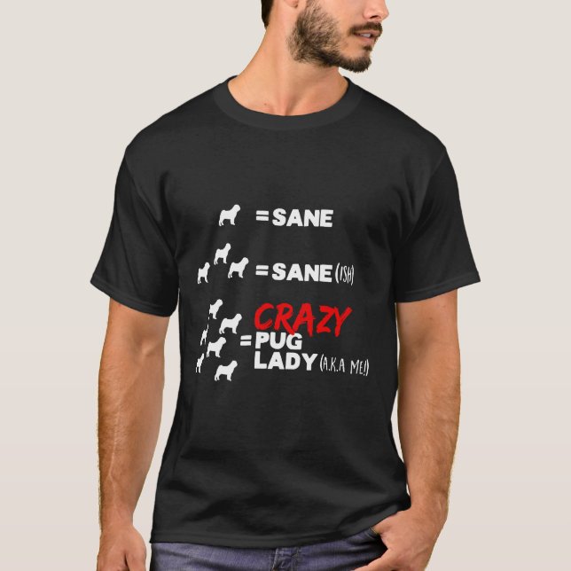 T-shirt Dame de pug folle Classique drôle  240 (Devant)